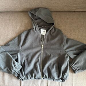 Zara Charcoal Hooded Jacket